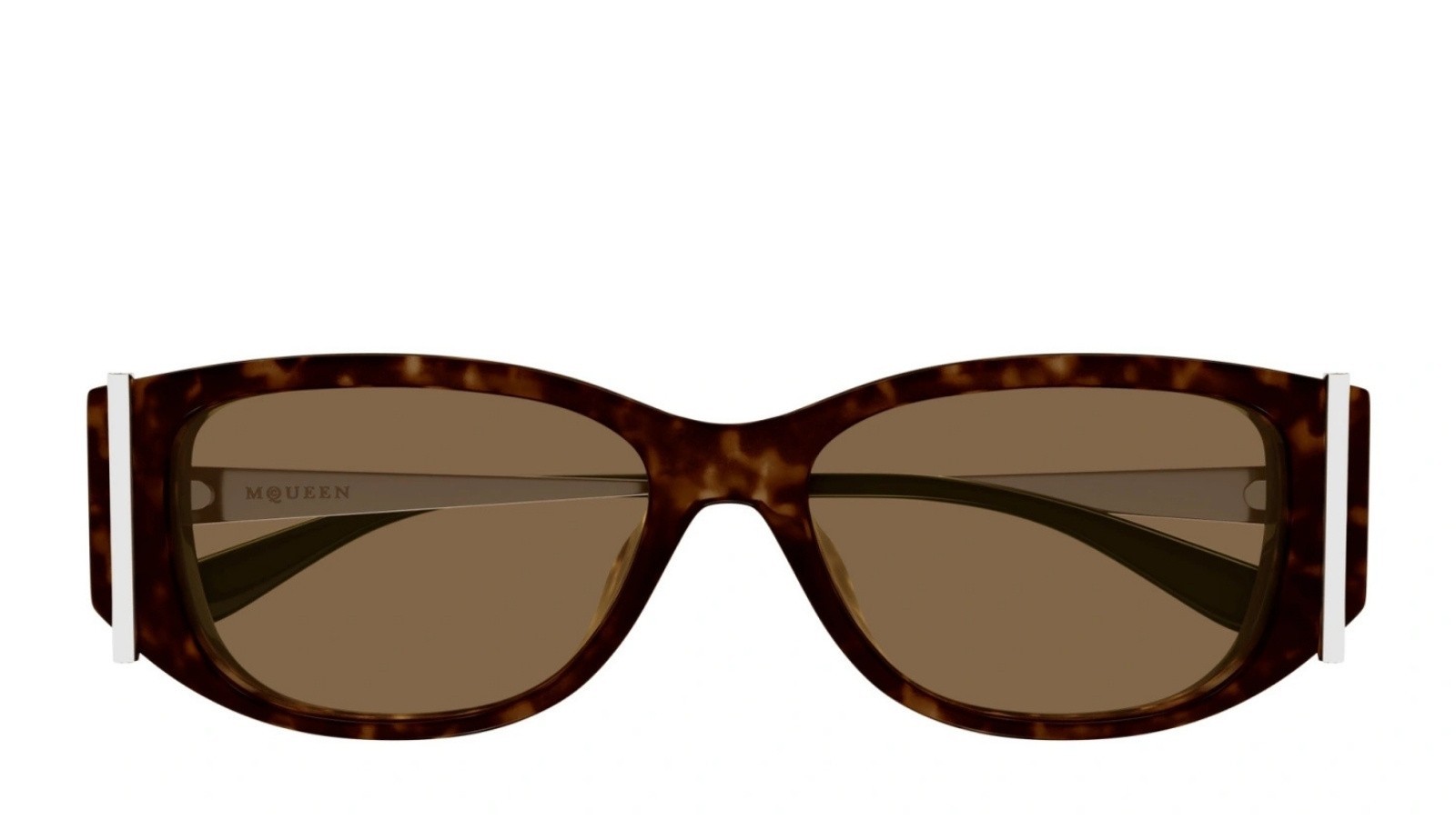 Occhiali da sole donna Luxury Alexander Mcqueen AM0494SA 002 havana silver brown nuova collezione