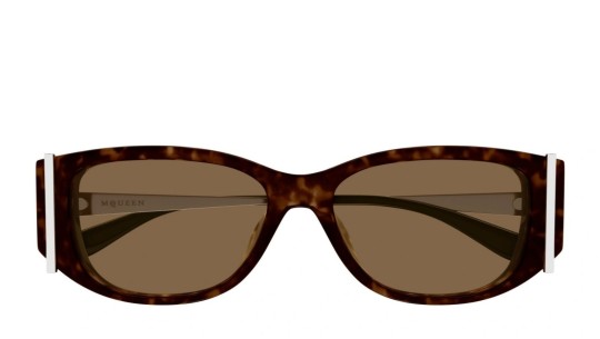 Occhiali da sole donna Luxury Alexander Mcqueen AM0494SA 002 havana silver brown nuova collezione