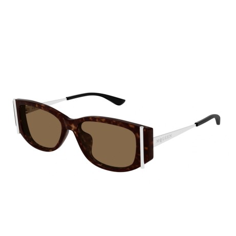 Occhiali da sole donna Luxury Alexander Mcqueen AM0494SA 002 havana silver brown nuova collezione 2
