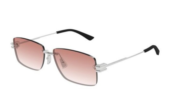 Occhiali da sole uomo Luxury Bottega Veneta BV1126S 007 silver silver red nuova collezione