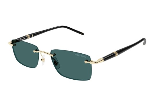 Occhiali da sole uomo Luxury Montblanc MB0344S 006 gold black green nuova collezione