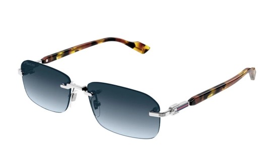 Occhiali da sole uomo Luxury Gucci GG1221S 007 silver havana blue nuova collezione