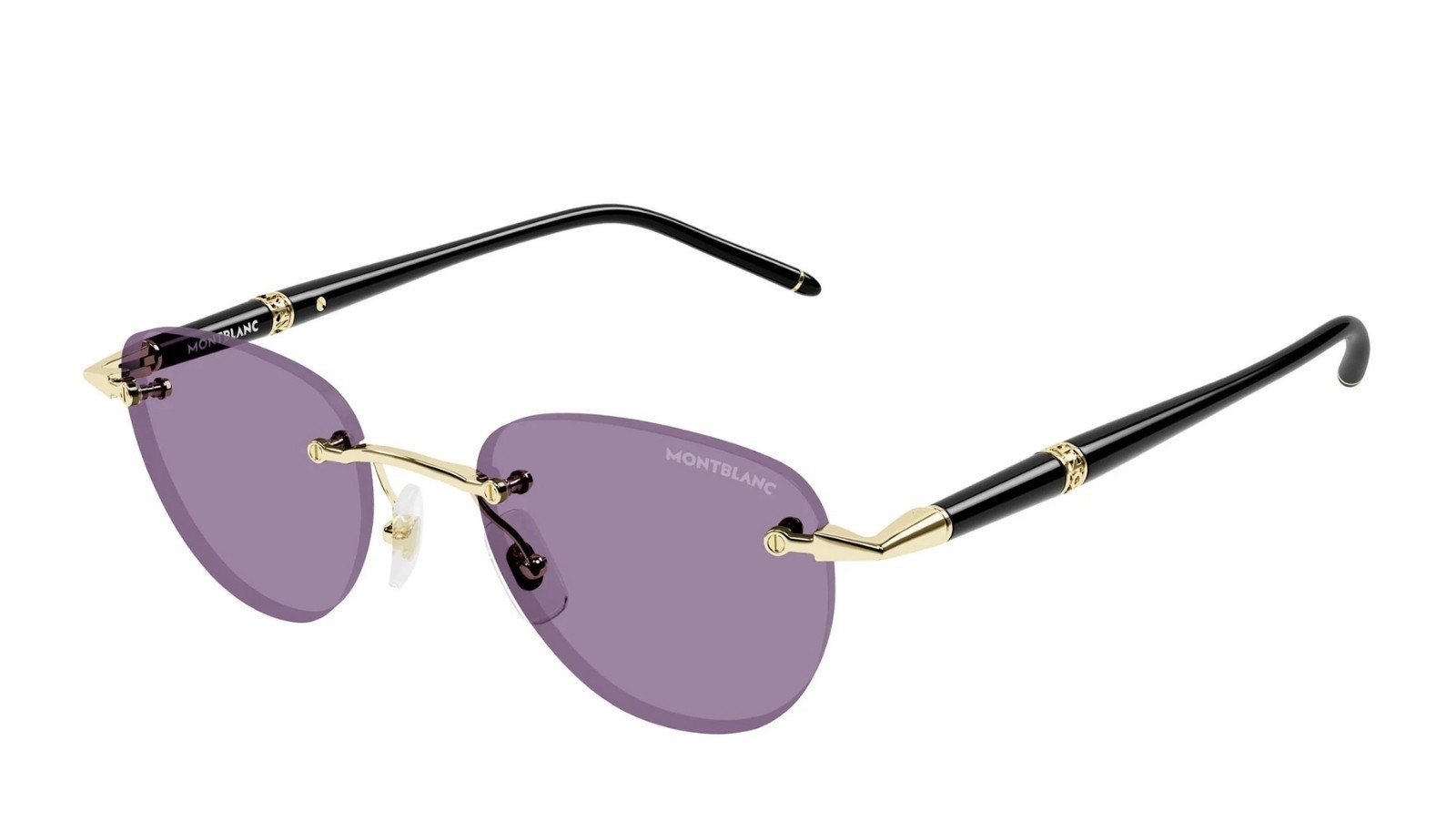 Occhiali da sole uomo Luxury Montblanc MB0412S 002 gold black violet nuova collezione