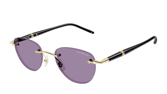 Occhiali da sole uomo Luxury Montblanc MB0412S 002 gold black violet nuova collezione