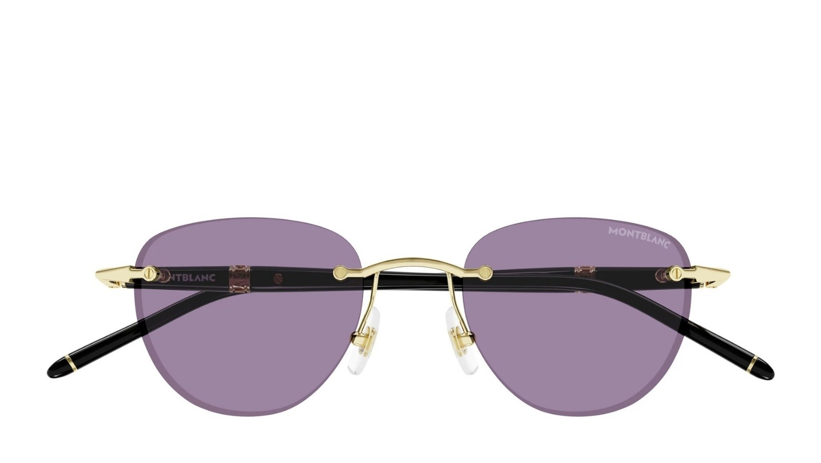 Occhiali da sole uomo Luxury Montblanc MB0412S 002 gold black violet nuova collezione