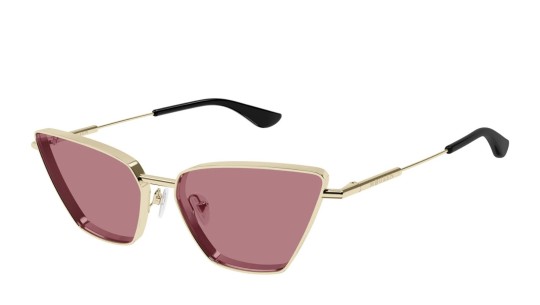 Occhiali da sole donna Luxury Alexander Mcqueen AM0501S 004 gold gold red nuova collezione