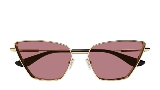 Occhiali da sole donna Luxury Alexander Mcqueen AM0501S 004 gold gold red nuova collezione