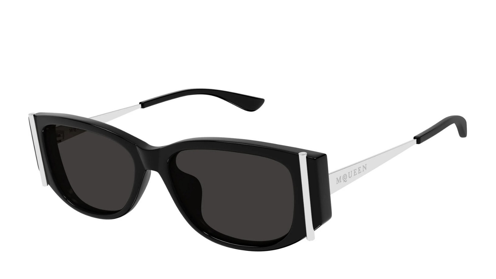 Occhiali da sole donna Luxury Alexander Mcqueen AM0494SA 001 black silver grey nuova collezione