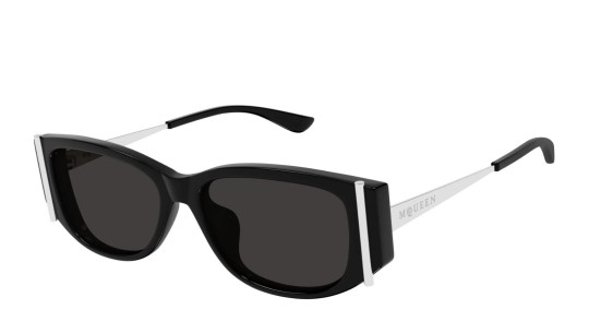 Occhiali da sole donna Luxury Alexander Mcqueen AM0494SA 001 black silver grey nuova collezione