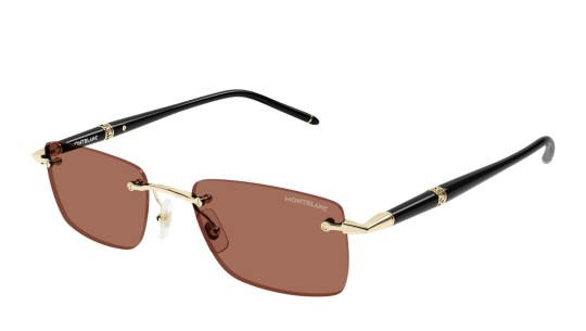 Occhiali da sole uomo Luxury Montblanc MB0344S 007 gold black orange nuova collezione