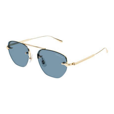 Occhiali da sole uomo Luxury Montblanc MB0404S 004 gold gold blue nuova collezione 2