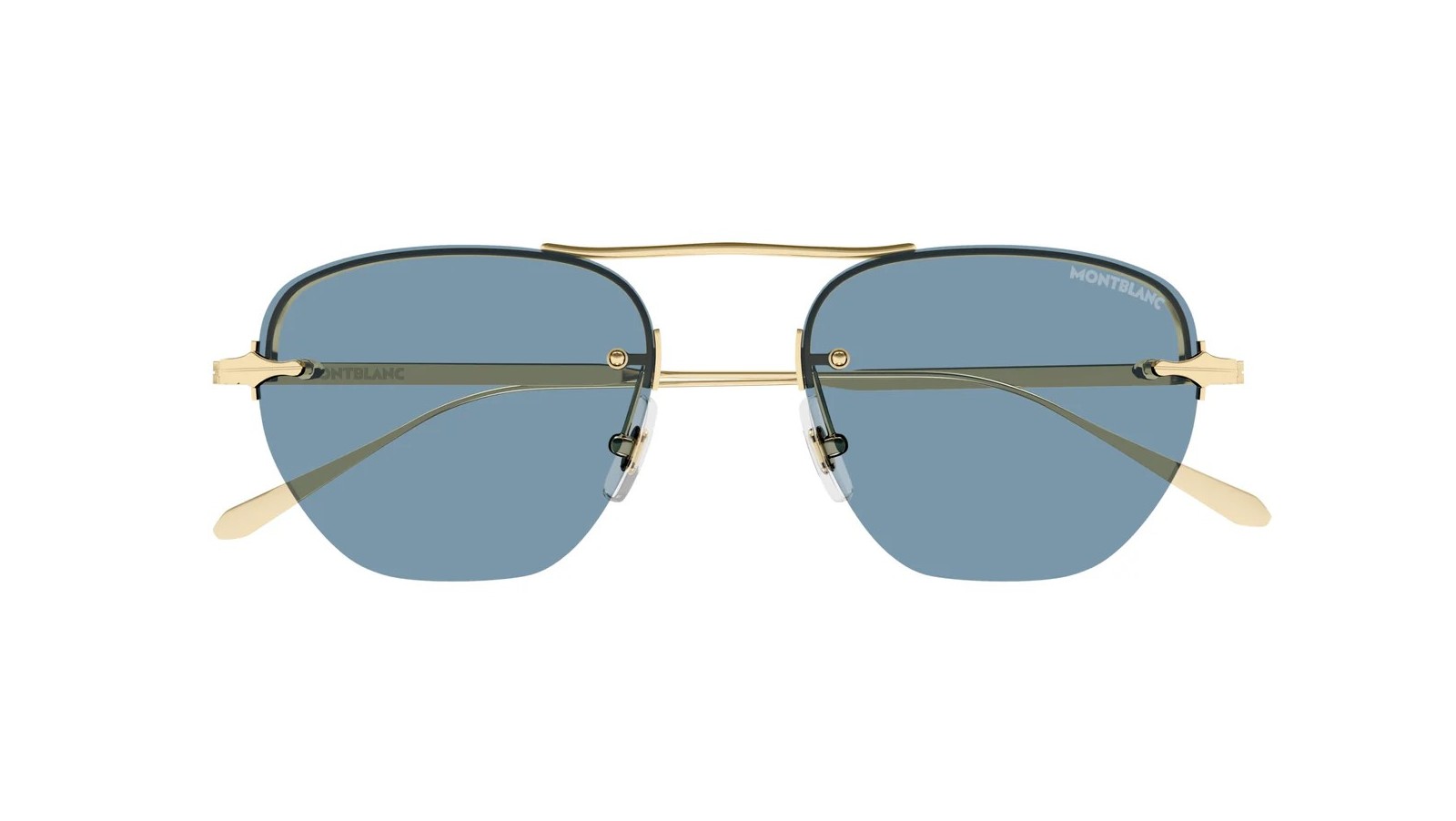 Occhiali da sole uomo Luxury Montblanc MB0404S 004 gold gold blue nuova collezione