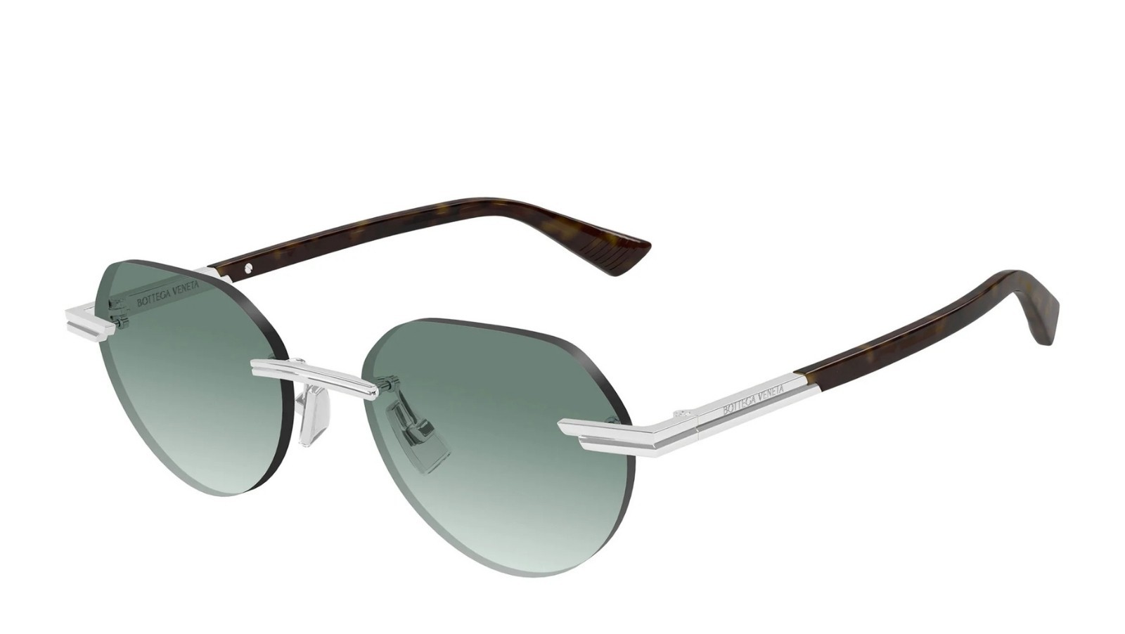 Occhiali da sole uomo Luxury Bottega Veneta BV1379S 002 silver silver green nuova collezione