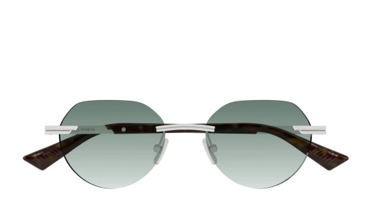 Occhiali da sole uomo Luxury Bottega Veneta BV1379S 002 silver silver green nuova collezione