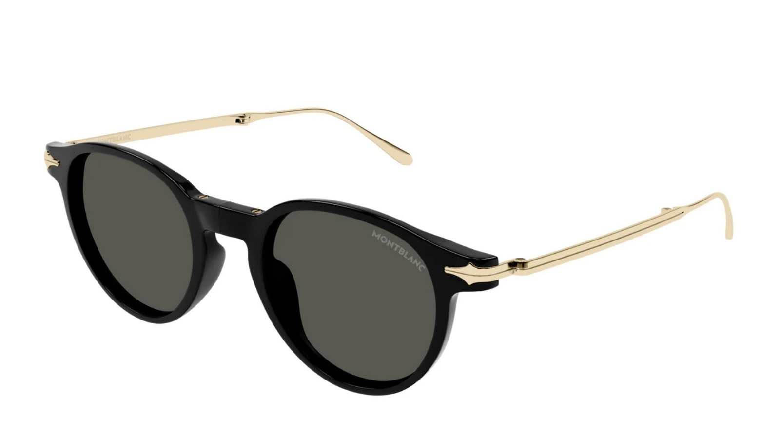 Occhiali da sole uomo Luxury Montblanc MB0407S 001 black gold grey nuova collezione