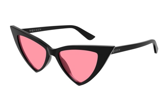 Occhiali da sole donna Luxury Alexander Mcqueen AM0518S 003 black black pink nuova collezione