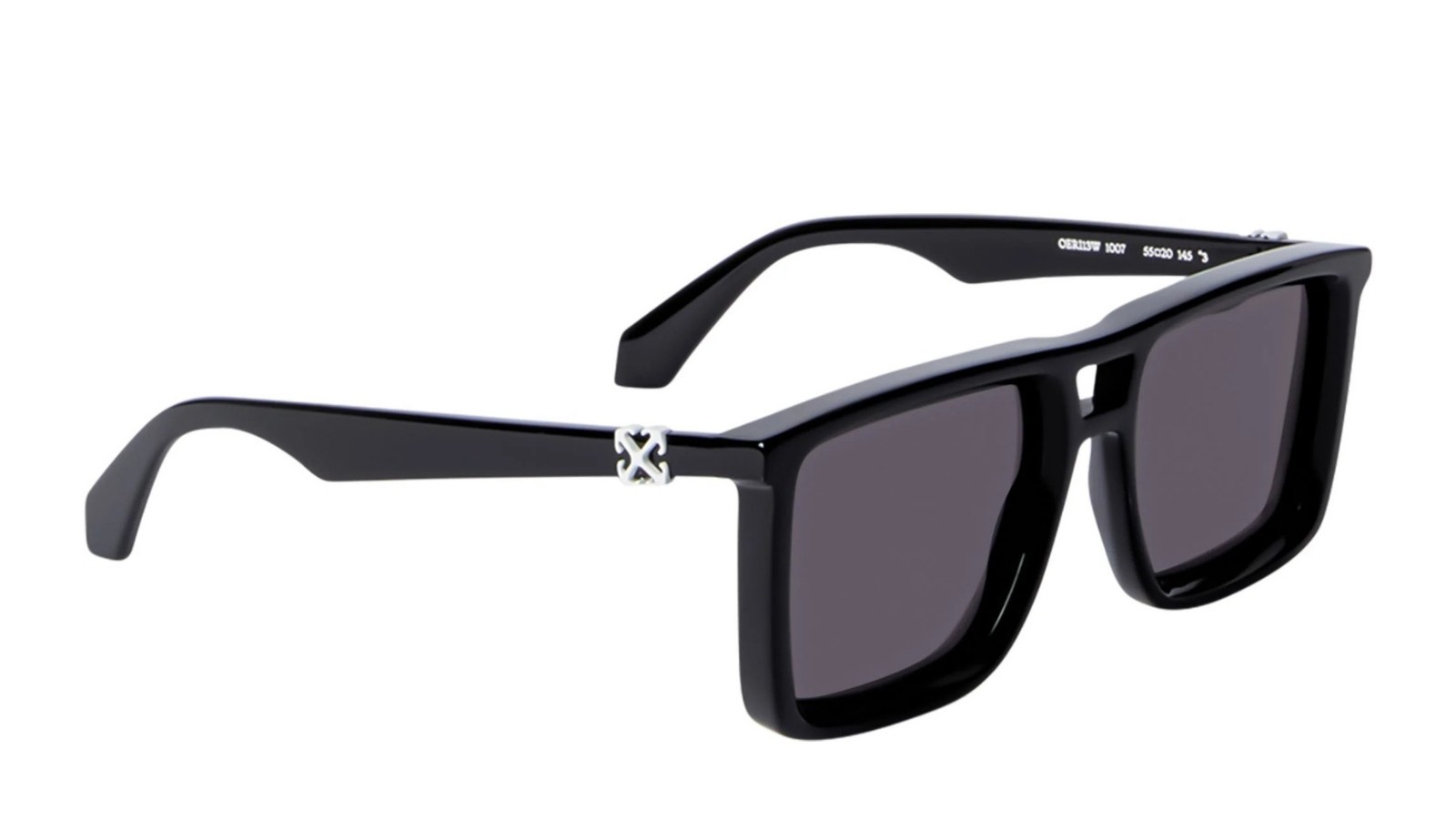 Occhiali da sole unisex Luxury Off White OERI13W STRATFORD SUNGLASSES 1007 black dark grey nuova collezione