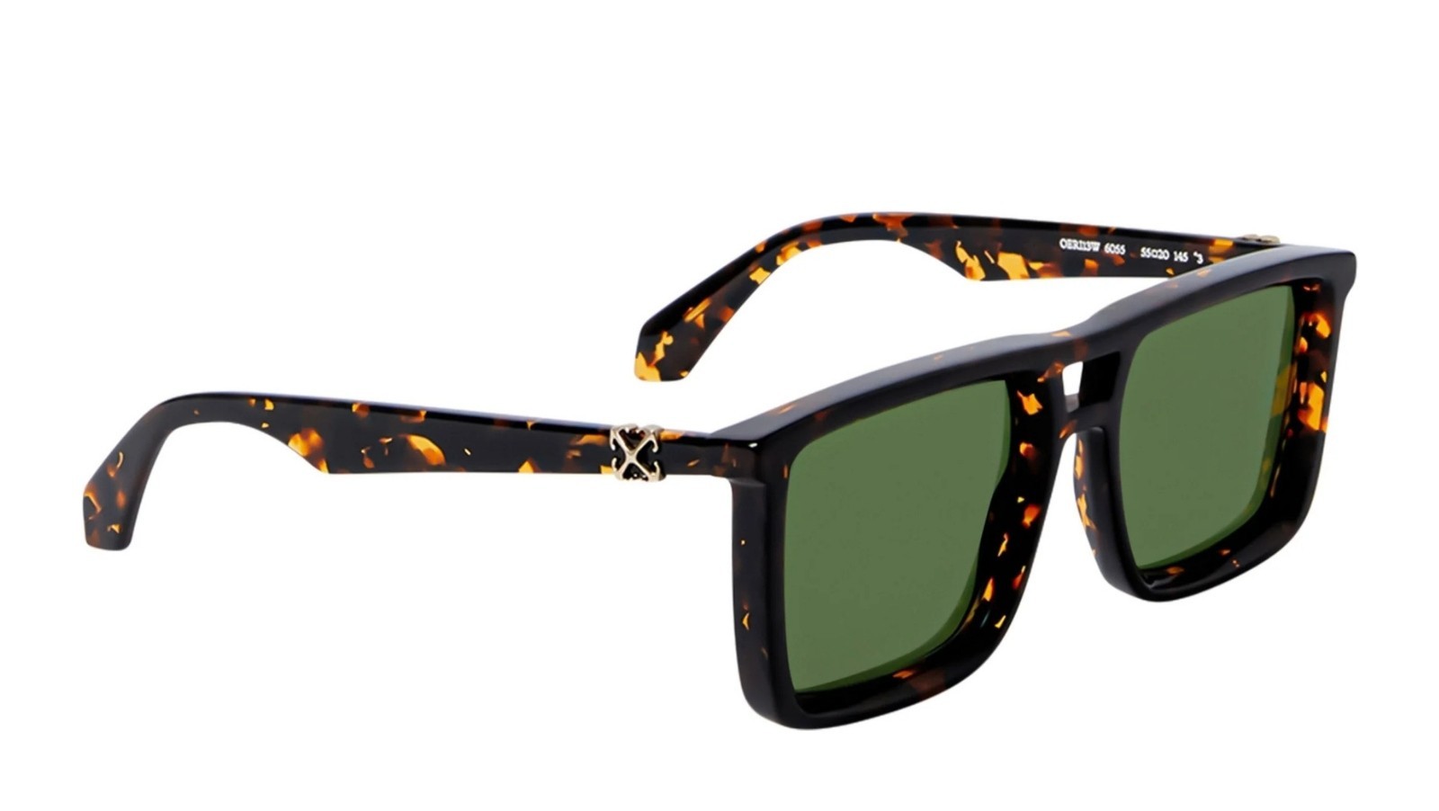 Occhiali da sole unisex Luxury Off White OERI13W STRATFORD SUNGLASSES 6055 havana green nuova collezione