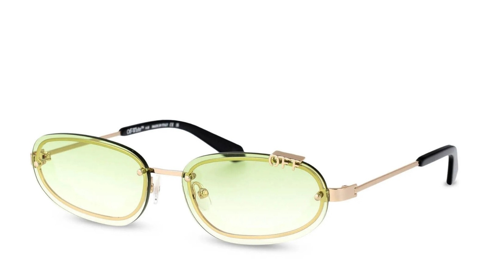 Occhiali da sole unisex Luxury Off White OERI13M MIAMI SUNGLASSES 7652 gold gradient green nuova collezione