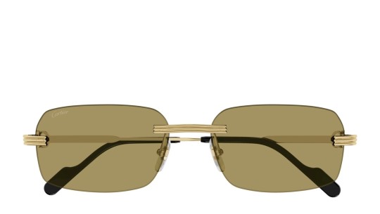 Occhiali da sole uomo Luxury Cartier CT0271S 009 gold gold brown nuova collezione