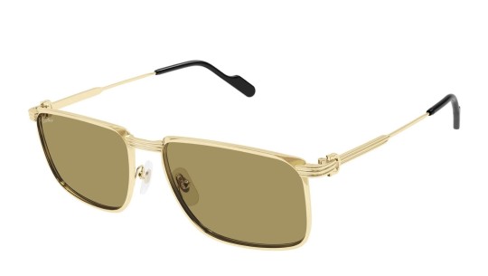 Occhiali da sole uomo Luxury Cartier CT0534S 004 gold gold brown nuova collezione