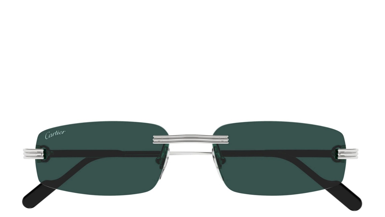 Occhiali da sole uomo Luxury Cartier CT0535S 002 silver silver green nuova collezione