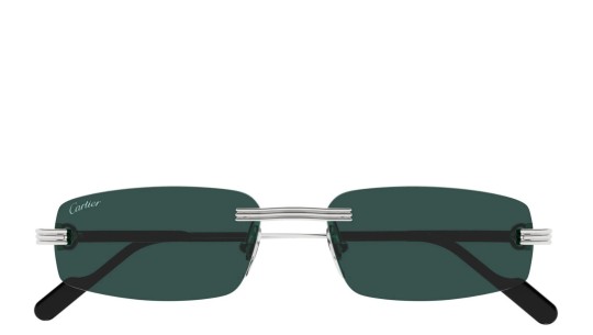Occhiali da sole uomo Luxury Cartier CT0535S 002 silver silver green nuova collezione