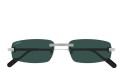 Occhiali da sole uomo Luxury Cartier CT0535S 002 silver silver green nuova collezione