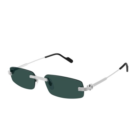 Occhiali da sole uomo Luxury Cartier CT0535S 002 silver silver green nuova collezione 2