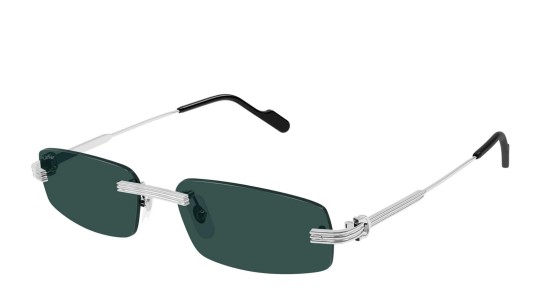 Occhiali da sole uomo Luxury Cartier CT0535S 002 silver silver green nuova collezione