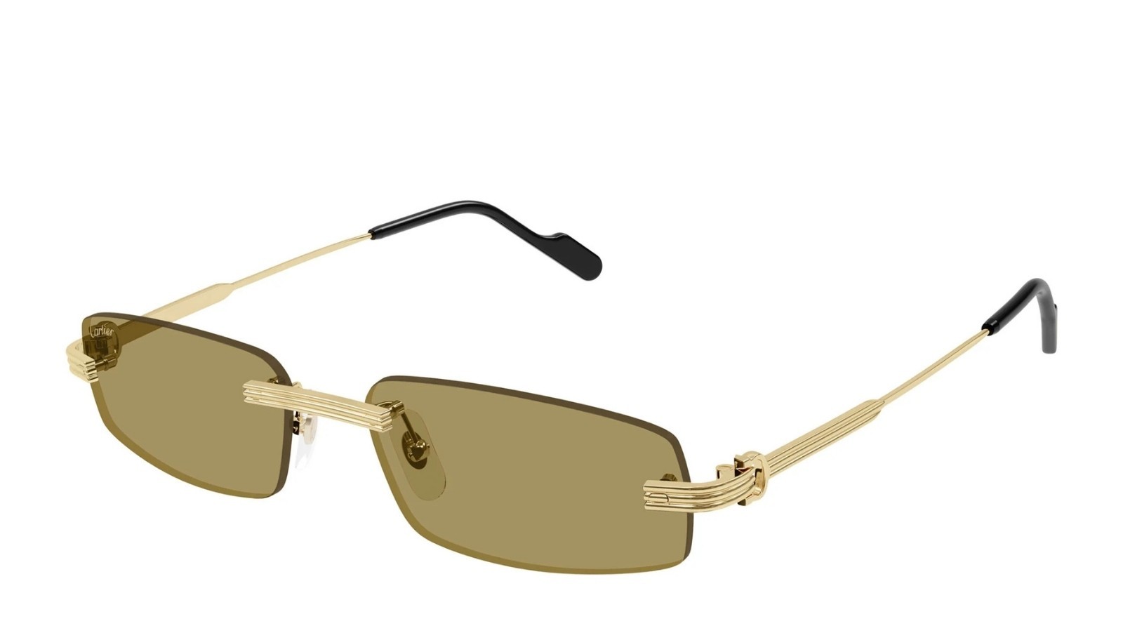 Occhiali da sole uomo Luxury Cartier CT0535S 003 gold gold brown nuova collezione