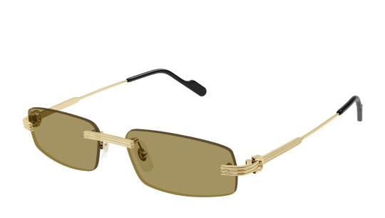 Occhiali da sole uomo Luxury Cartier CT0535S 003 gold gold brown nuova collezione