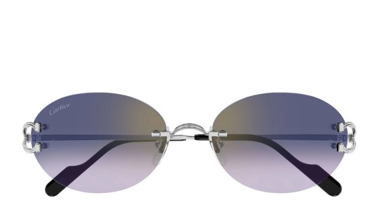 Occhiali da sole unisex Luxury Cartier CT0551S 003 silver silver blue nuova collezione