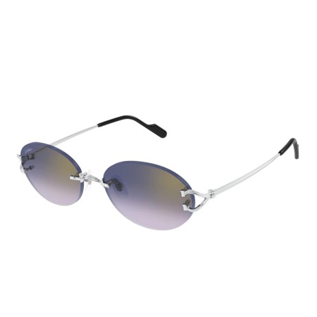 Occhiali da sole unisex Luxury Cartier CT0551S 003 silver silver blue nuova collezione 2