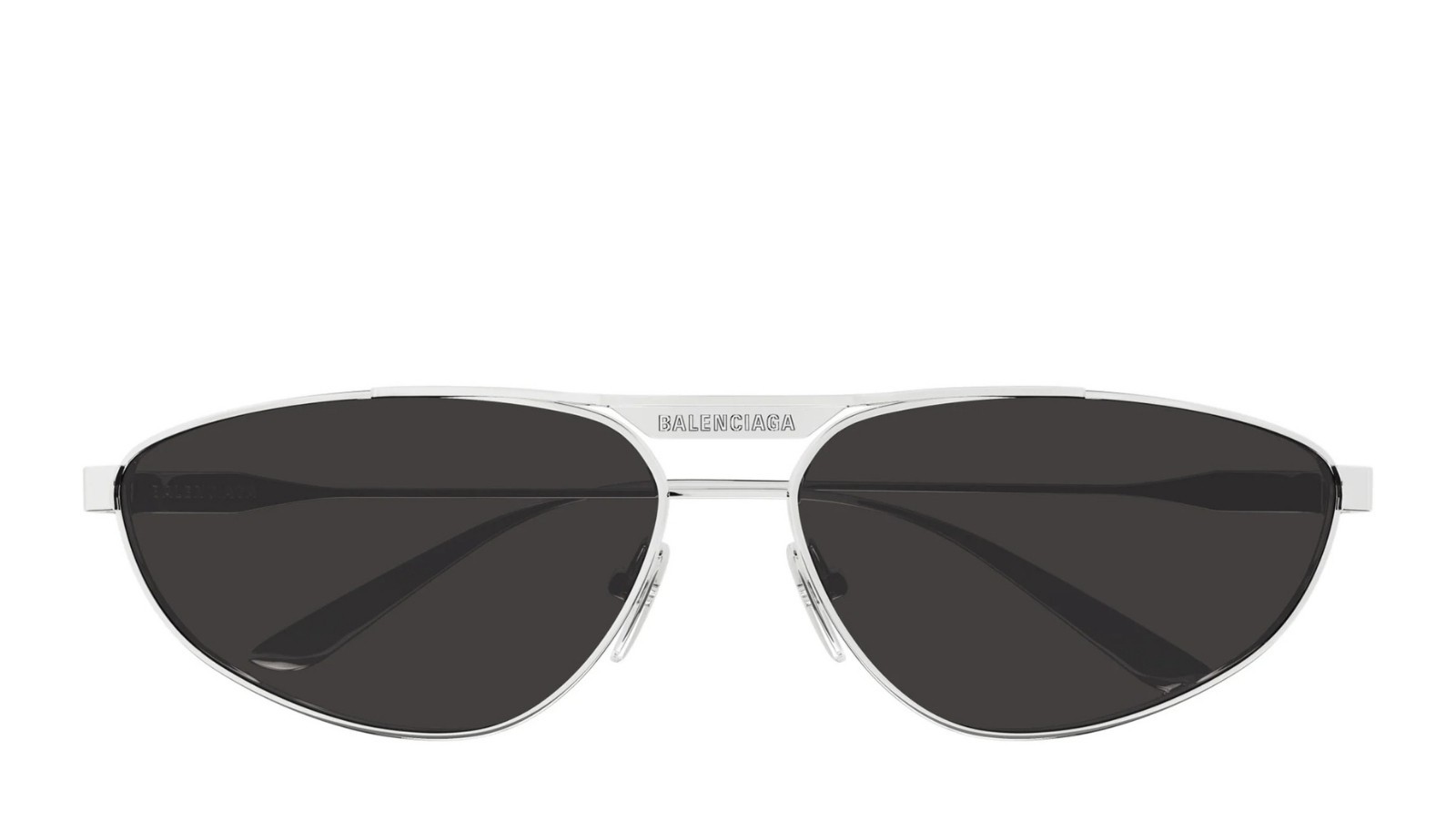 Occhiali da sole unisex Luxury Balenciaga BB0417S 002 silver silver grey nuova collezione