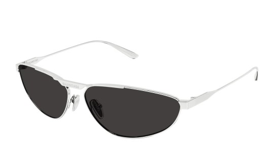 Occhiali da sole unisex Luxury Balenciaga BB0417S 002 silver silver grey nuova collezione