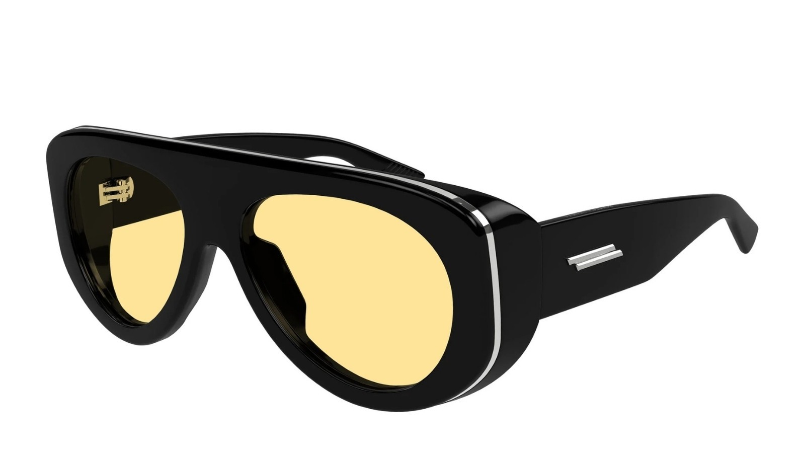 Occhiali da sole unisex Luxury Bottega Veneta BV1362S 005 black black orange nuova collezione