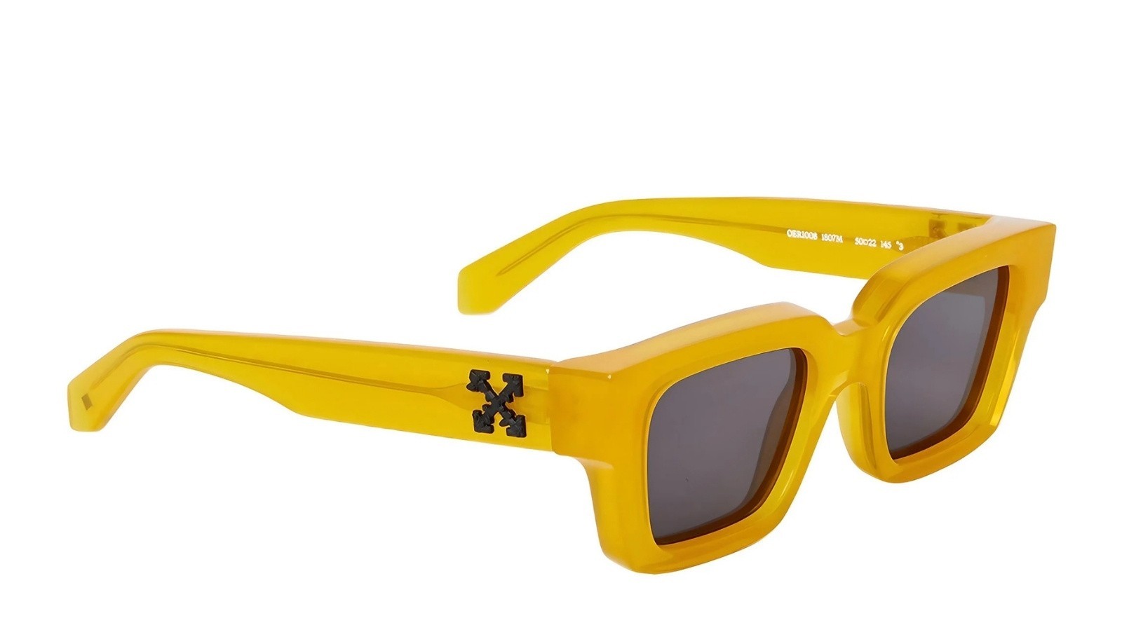 Occhiali da sole unisex Luxury Off White OERI008 VIRGIL SUNGLASSES L 1807 yellow dark grey nuova collezione