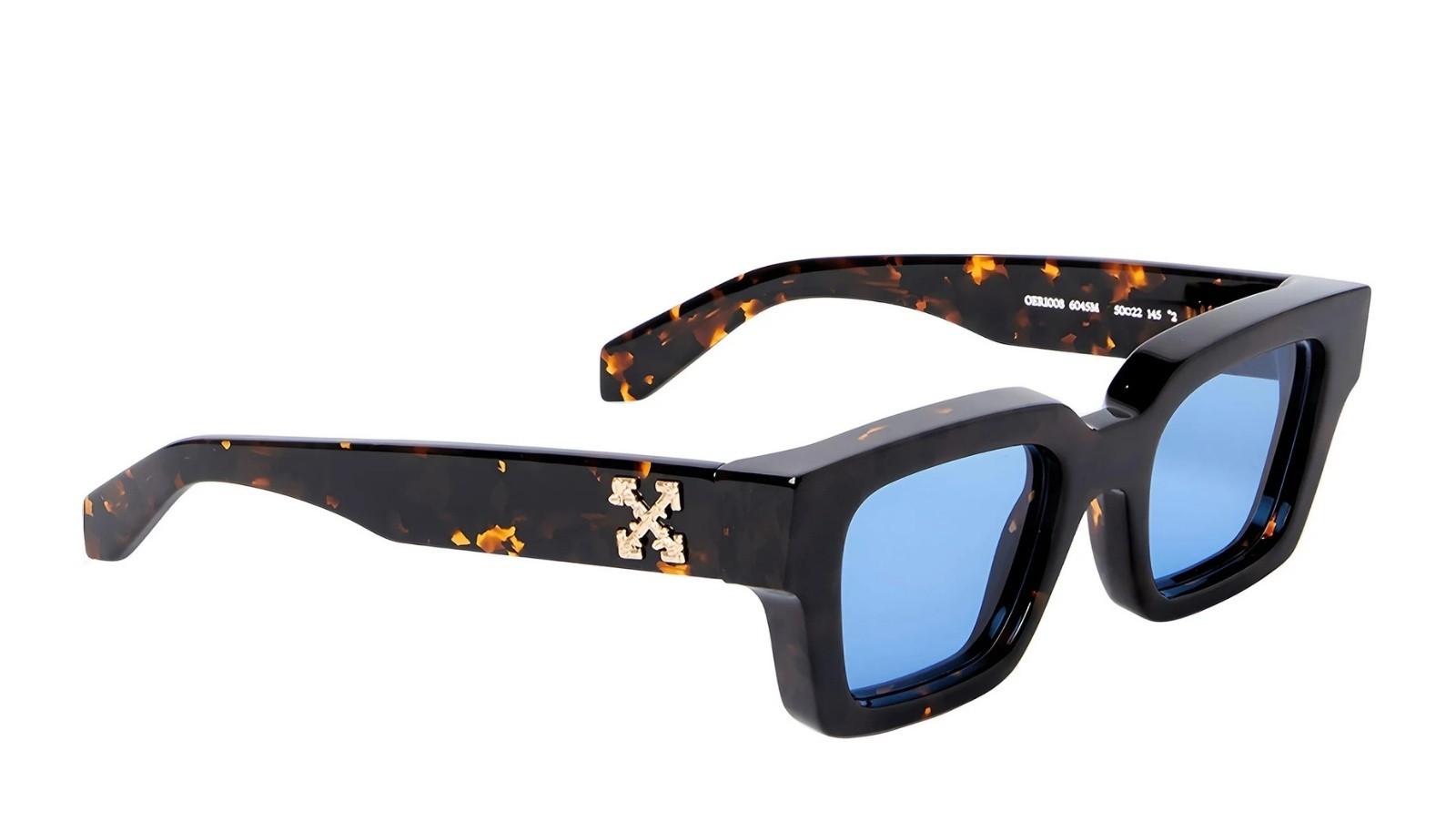 Occhiali da sole unisex Luxury Off White OERI008 VIRGIL SUNGLASSES M 6045 havana blue nuova collezione