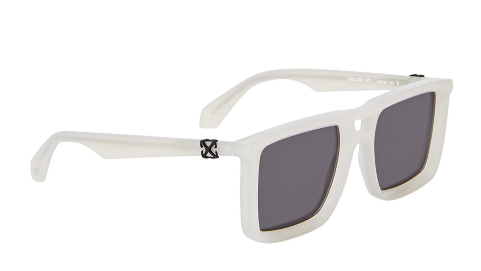 Occhiali da sole unisex Luxury Off White OERI13W STRATFORD SUNGLASSES 6107 beige dark grey nuova collezione