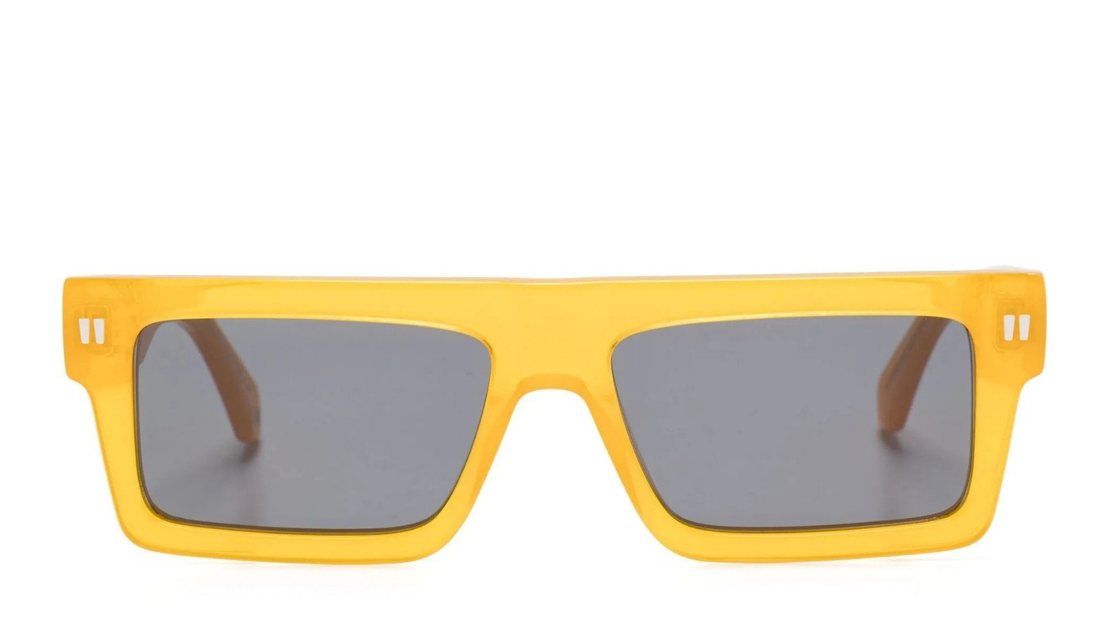 Occhiali da sole unisex Luxury Off White OERI13Z CHANDLER SUNGLASSES 1807 yellow dark grey nuova collezione