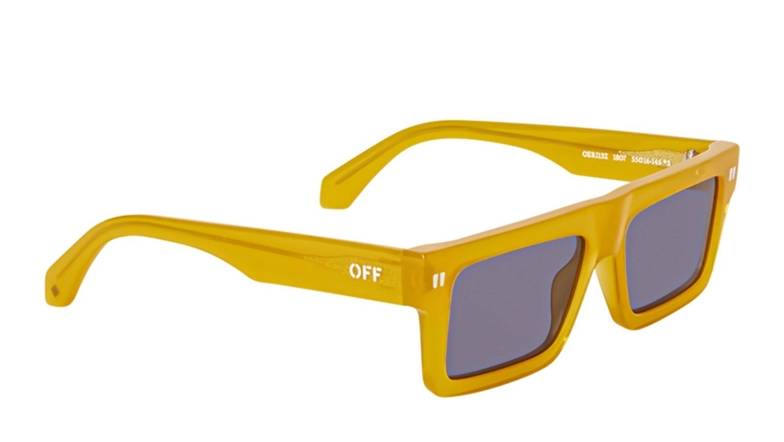 Occhiali da sole unisex Luxury Off White OERI13Z CHANDLER SUNGLASSES 1807 yellow dark grey nuova collezione