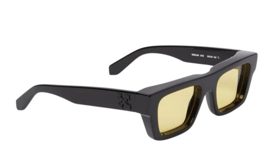 Occhiali da sole unisex Luxury Off White OERI145 OREGON SUNGLASSES 1018 black yellow nuova collezione
