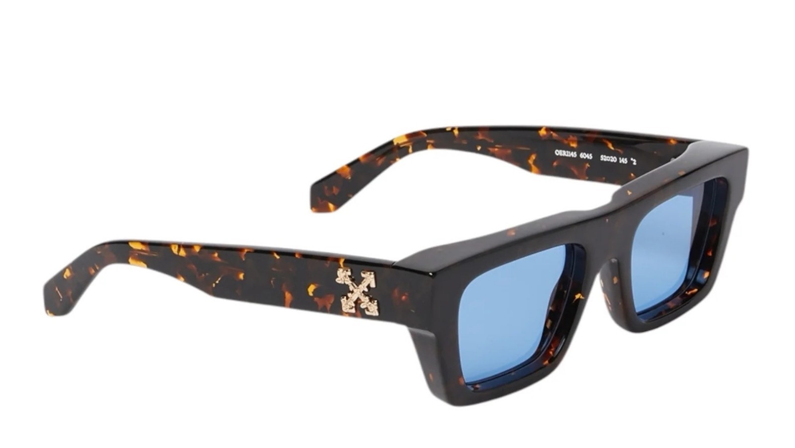 Occhiali da sole unisex Luxury Off White OERI145 OREGON SUNGLASSES 6045 havana blue nuova collezione