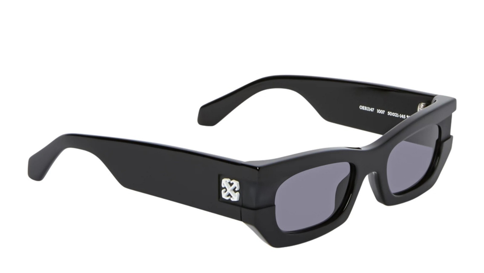 Occhiali da sole unisex Luxury Off White OERI147 BELLEVILLE SUNGLASSES 1007 black dark grey nuova collezione