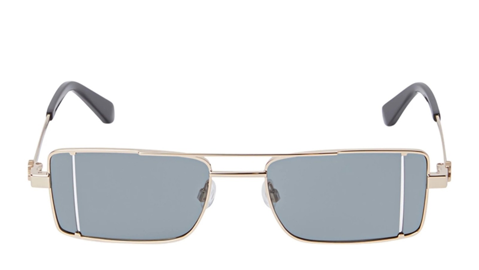 Occhiali da sole unisex Luxury Off White OERI14A CORTEZ SUNGLASSES 7607 gold dark grey nuova collezione