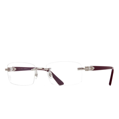 Men's Luxury Eyeglasses Cartier CT0287O silver burgundy (007) new collection 2
