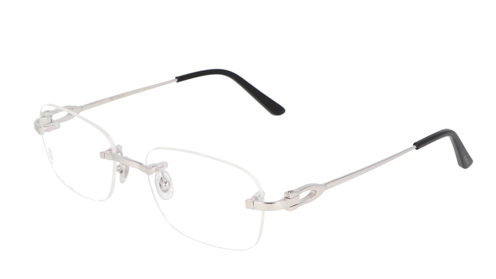 メガネ Cartier Cartier - CT0092O - 002 silver shiny transpar Cartier CT0092O 002 Shiny Silver Optical Frame - eye-oo.com