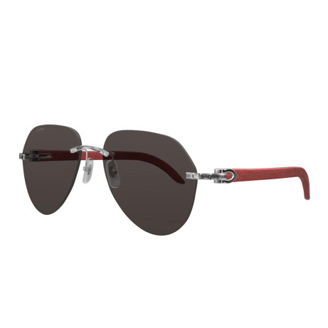 Luxury women s sunglasses Cartier CT0007CS silver red grey (057) new collection 2
