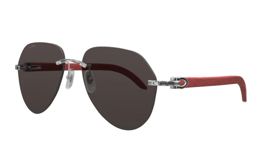 Occhiali da sole donna Luxury Cartier CT0007CS silver red grey (057) nuova collezione